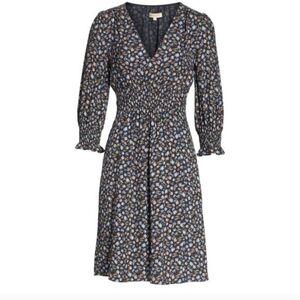 Rebecca Taylor Zelma Floral Silk V-Neck Dress Size 6